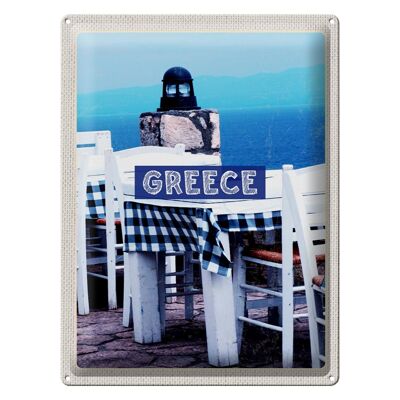 Cartel de chapa Travel 30x40cm Grecia Restaurante Mar