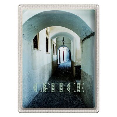 Blechschild Reise 30x40cm Greece Griechenland Durchgang Gebäude