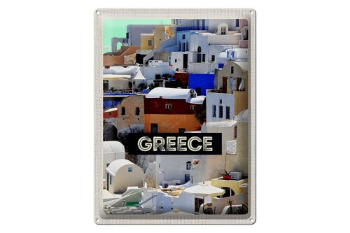 Blechschild Reise 30x40cm Greece Griechenland Häuser Urlaub
