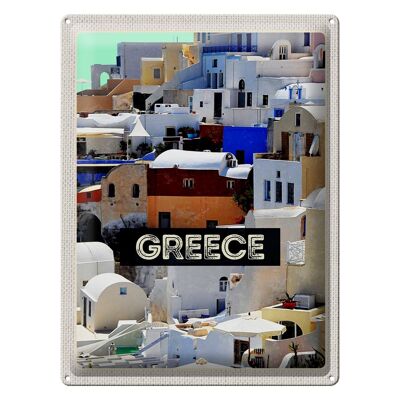 Blechschild Reise 30x40cm Greece Griechenland Häuser Urlaub