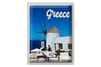 Plaque en tôle voyage 30x40cm Grèce Grèce maisons blanches 1