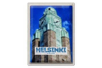 Signe en étain voyage 30x40cm, Architecture d'église d'Helsinki finlande 1