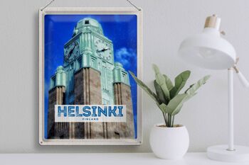 Signe en étain voyage 30x40cm, Architecture d'église d'Helsinki finlande 3