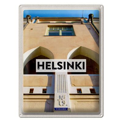 Blechschild Reise 30x40cm Helsinki Finnland Gebäude Urlaub