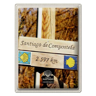 Cartel de chapa viaje 30x40cm España Santiago de Compostela vacaciones