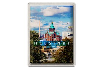 Panneau de voyage en étain, 30x40cm, église d'architecture d'Helsinki, finlande 1