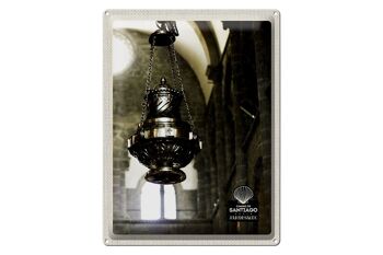 Panneau en étain voyage 30x40cm, lanterne d'église d'espagne, moyen âge 1