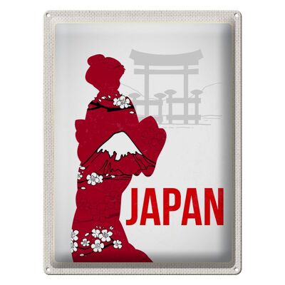Blechschild Reise 30x40cm Japan Asien Traditioneller Kimono Kleid