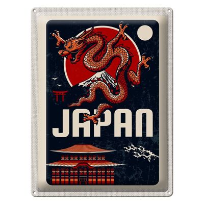 Cartel de chapa de viaje, 30x40cm, Japón, Asia, arquitectura, viaje del dragón