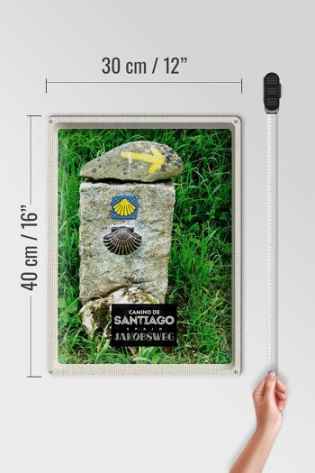 Plaque de voyage en étain, 30x40cm, espagne, Camino De Santiago, chemin de saint-jacques 4