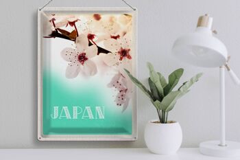 Signe en étain voyage 30x40cm, japon, asie, fleurs de cerisier, Nature 3