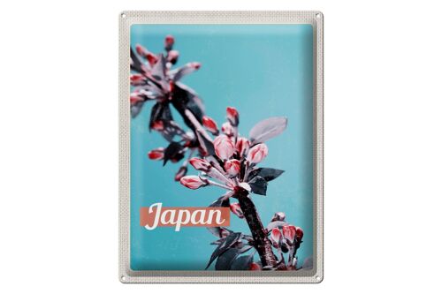 Blechschild Reise 30x40cm Japan Asien Blumen Baum Knospe Urlaub