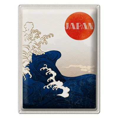 Blechschild Reise 30x40cm Japan Asien Wellen Meer Flut Urlaub