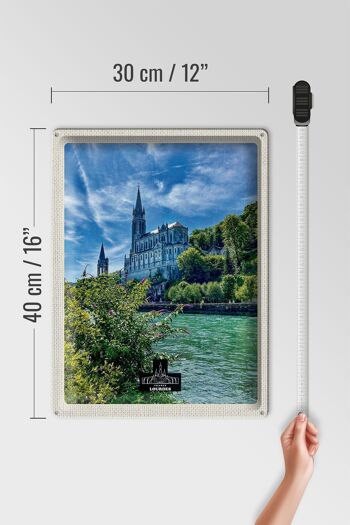 Plaque en tôle voyage 30x40cm France Lourdes mer église Nature 4