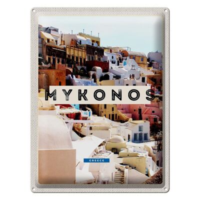 Blechschild Reise 30x40cm Griechenland Mykonos Greece Urlaub