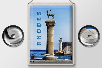 Signe en étain voyage 30x40cm, Sculpture de la mer de Rhodes, grèce 2