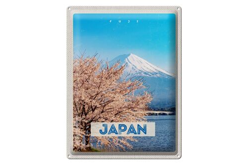 Blechschild Reise 30x40cm Japan Asien Schnee Winter Gebirge