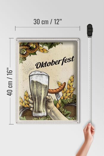 Plaque en tôle voyage 30x40cm Munich Oktoberfest bretzel bière saucisse 4