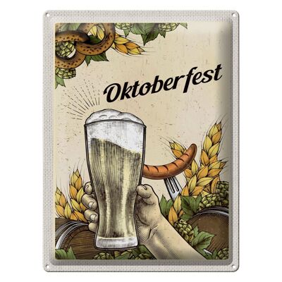 Blechschild Reise 30x40cm München Oktoberfest Brezel Bier Wurst