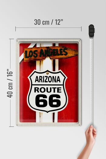 Signe en étain voyage 30x40cm, USA Los Angeles Arizona Route 66 vacances 4