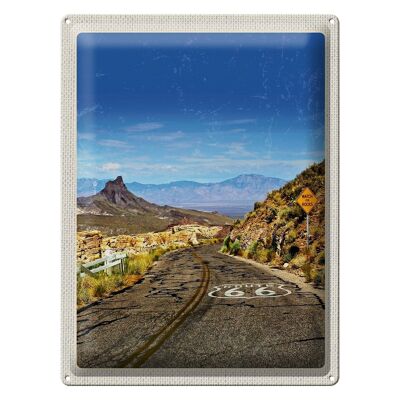 Targa in metallo da viaggio 30x40 cm USA Route 66 US Road Mountains Vacation