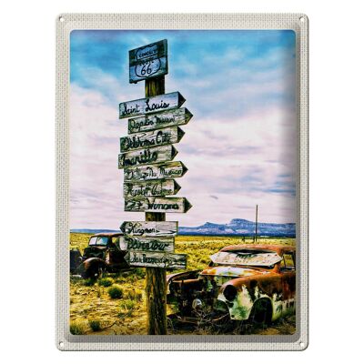 Cartel de chapa de viaje, 30x40cm, América, EE. UU., Ruta 66, coches antiguos, montañas