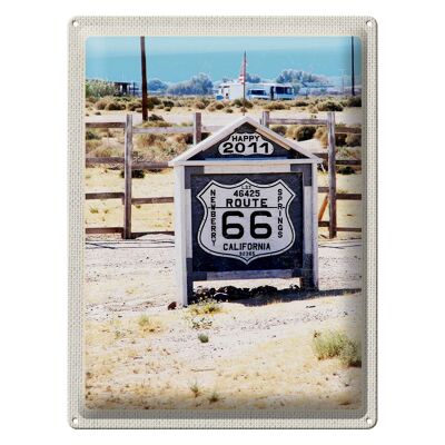 Targa in metallo da viaggio 30x40 cm America USA California 2011 Route 66