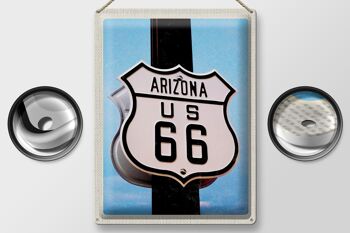 Signe en étain voyage 30x40cm, Amérique USA Arizona Road Route 66 2