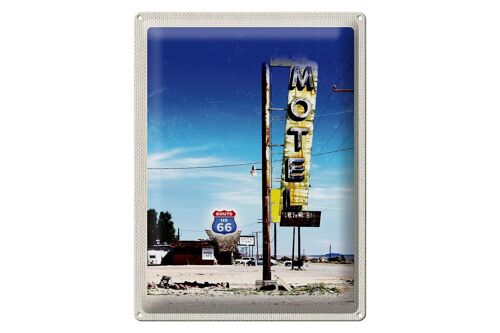 Blechschild Reise 30x40cm Amerika USA Route 66 Motel Wüste