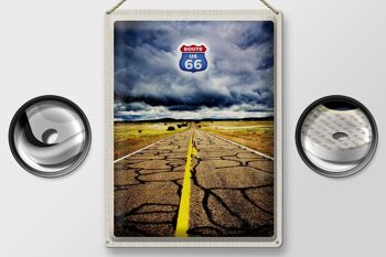 Signe en étain voyage 30x40cm, Amérique USA Route 66 Road Thunderstorm 2