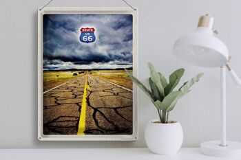 Signe en étain voyage 30x40cm, Amérique USA Route 66 Road Thunderstorm 3