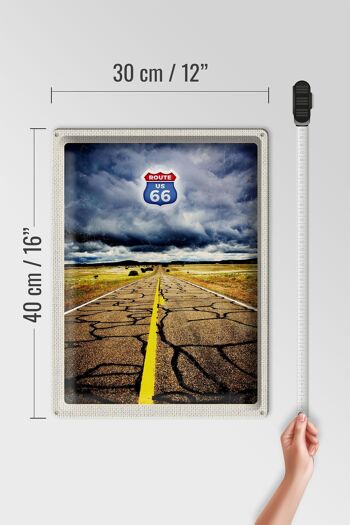 Signe en étain voyage 30x40cm, Amérique USA Route 66 Road Thunderstorm 4