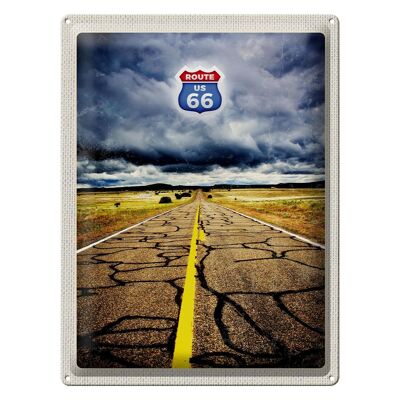 Targa in metallo da viaggio 30x40 cm America USA Route 66 Road Thunderstorm