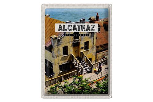 Blechschild Reise 30x40cm Alcatraz San Francisco Meer Urlaub