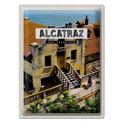 Targa in metallo da viaggio 30x40 cm Alcatraz San Francisco Sea Vacation