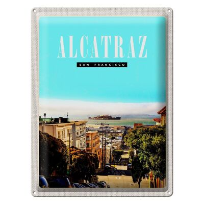 Targa in metallo da viaggio 30x40 cm San Francisco Alcatraz City Street