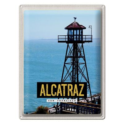 Targa in metallo da viaggio 30x40 cm San Francisco Alcatraz Sea Tower
