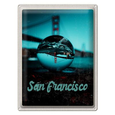 Signe en étain voyage 30x40cm, pont de San Francisco, voyage en mer Kurgel