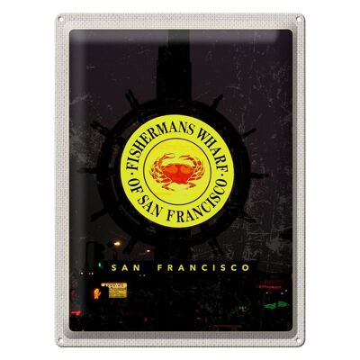 Cartel de chapa de viaje 30x40cm San Francisco EE. UU. Fischermans Wharf
