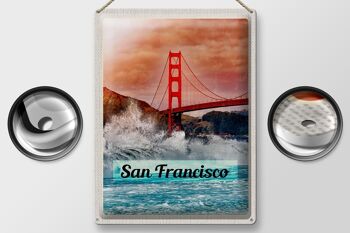 Signe en étain voyage 30x40cm, San Francisco Sea Golden Gate Bridge 2