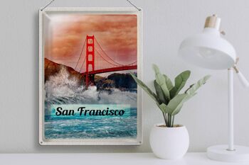 Signe en étain voyage 30x40cm, San Francisco Sea Golden Gate Bridge 3