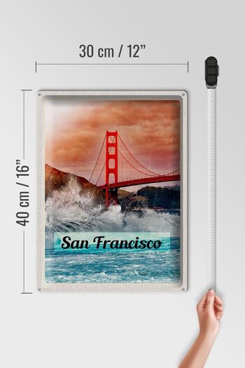 Signe en étain voyage 30x40cm, San Francisco Sea Golden Gate Bridge 4