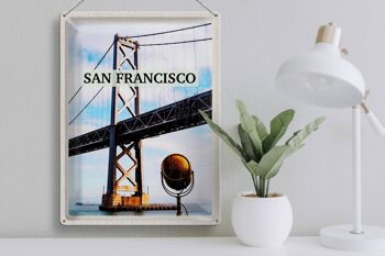 Plaque en tôle voyage 30x40cm San Francisco sous le Golden Gate Bridge 3