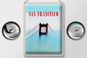 Panneau en étain voyage 30x40cm, brouillard de San Francisco, pont du Golden Gate 2
