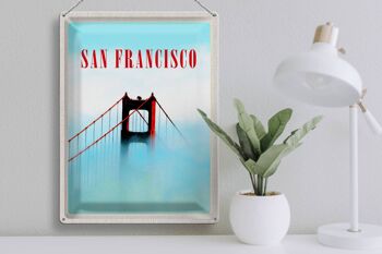 Panneau en étain voyage 30x40cm, brouillard de San Francisco, pont du Golden Gate 3