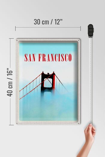Panneau en étain voyage 30x40cm, brouillard de San Francisco, pont du Golden Gate 4