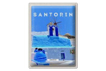 Plaque en tôle voyage 30x40cm Santorin Grèce Grèce bleu 1