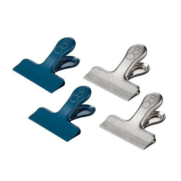 Set mit 4 Zangen aus Edelstahl zum Verschließen von Fackelmann Balance-Beuteln