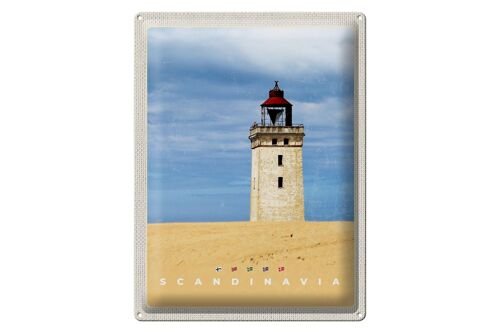 Blechschild Reise 30x40cm Skandinavien Turm Natur Urlaub Trip