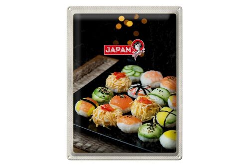 Blechschild Reise 30x40cm Japan Asien Sushi Fisch Gurke Avocado